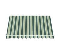 Telo di Ricambio per Tenda da Sole a Caduta e Bracci in Poliestere da 280gr/mq PU Impermeabile (Verde e Beige, L300xP250 CM)