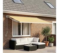 vidaXL Tessuto di ricambio giallo e bianco, 500 x 350 cm, per giardino e terrazza, tenda da sole rettangolare, moderna, resistente ai raggi UV, tessuto resistente alle intemperie