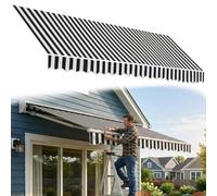 Telo di Ricambio per Tenda da Sole Multicolore, Tessuto di Ricambio, Materiale Resistenti all'Acqua, Tende da Soles Retrattili, Telo Tenda da Sole Senza Telaio(Nero bianco,700cmWx400cmL)