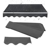 Telo di ricambio per tenda da sole regolabile, in poliestere, impermeabile, per esterni, patio, cortile e balcone, grigio, 6 x 3 m, protezione UV e resistente alle intemperie
