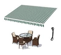 Telo di Ricambio per Tenda da Soles, Resistente al Sole, All'Acqua, Facile da Pulire, Tende da Sole, Tessuto di Ricambio per Tenda da Soles Retrattile Multicolore(Green-White,600cmWx400cmL)