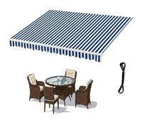 Telo di Ricambio per Tenda da Soles, Resistente al Sole, All'Acqua, Facile da Pulire, Tende da Sole, Tessuto di Ricambio per Tenda da Soles Retrattile Multicolore(Blu-Bianco,700cmWx200cm)