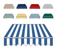 Telo Di Ricambio Per Tenda Parasole Retrattile, 3x2.5m 4x3.0m Tessuto Di Ricambio Per Tenda Da Esterno, Tendone Superiore Parasole Per Balcone Patio(Blue-white,3x1.5m(10x5ft))