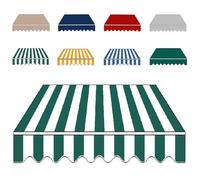Telo Di Ricambio Per Tenda Parasole Retrattile, 3x2.5m 4x3.0m Tessuto Di Ricambio Per Tenda Da Esterno, Tendone Superiore Parasole Per Balcone Patio(Green-white,3.5x3.0m(12x10ft))