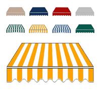 Telo Di Ricambio Per Tenda Parasole Retrattile, 3x2.5m 4x3.0m Tessuto Di Ricambio Per Tenda Da Esterno, Tendone Superiore Parasole Per Balcone Patio(Orange-white,3x2.5m(10x8ft))