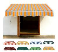 Telo Di Ricambio Per Tende Da Sole Da Giardino E Balcone 200cm 250cm 300cm 400cm 500cm Poliestere Ispessito 280g/m2 Impermeabile, Tessuto Parasole Per Tende(Orange gray,400x150cm)