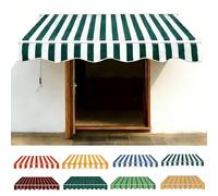 Telo Di Ricambio Per Tende Da Sole Da Giardino E Balcone 200cm 250cm 300cm 400cm 500cm Poliestere Ispessito 280g/m2 Impermeabile, Tessuto Parasole Per Tende(Green white,500x150cm)