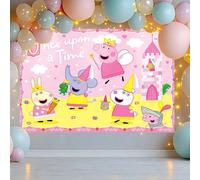 Telo di sfondo per festa di compleanno a tema Peppa Pig - Striscione di sfondo per fotografia festa di compleanno - Telo di sfondo per raduno festa di compleanno - Decorazione da parete per festa di c