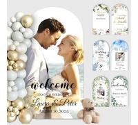 Telo di Sfondo Personalizzato per Arco - Telo in Spandex Personalizzato per Arco per Matrimonio, Compleanno, Decorazione per Baby Shower (da 1,2 a 2,2 m)