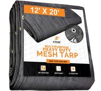 Telo di sicurezza in rete resistente Xpose - Copertura protettiva nera multiuso 12A x 20A con flusso d'aria - Utilizzo per ancoraggi, recinzioni