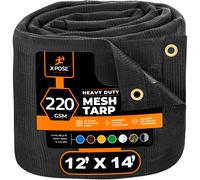 Telo di sicurezza Xpose in rete resistente - Copertura protettiva nera multiuso 12x14 con flusso d'aria - Utilizzabile per ancoraggi, recinzioni
