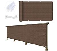 Telo Frangivento per Balconi 70 x 360 cm Protezione Privacy Balcone Anti-Uv Balcone Tutela Della Rete per Balconi con Occhielli Rinforzati per Balcone Giardino, Marrone