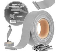 Telo Frangivista 4,75 cm x 35 m Rete Doppia Sbarra Recinzione Giardino Strisce Pellicola Protettiva Oscurante Balcone 20 Clip Fissaggio Protezione Vento Facile Installare