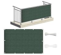 Telo Frangivisto 80 x 370 cm in HDPE Anti-Uv Divisorio Parasole Paravento Protezione Privacy Respirante Copertura per Balcone per Recinzioni Ringhiera Terrazzo, Verde Scuro