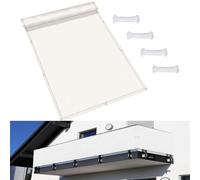 Telo Frangivisto Balcone Ringhiera 55 x 340 cm HDPE Protection UV Opaque Résistant Aux Contre Vent Telo Frangi-Vista per Balconeper per Appartamenti, Giardino Esterno, Bianco