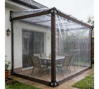 Telo Impermeabile 1.8 x 6 m Impermeabile, con Occhielli, in Pe Trasparente, Resistente Uv, Corda di 5M Telone per Piscina Auto, Mobili da Giardino, trasparente