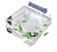 Telo Impermeabile 170 x 570 cm Antipioggia Telone Trasparente Impermeabile con Occhielli Resistente Ai Raggi UV per Gazebo da Giardino, Colore trasparente