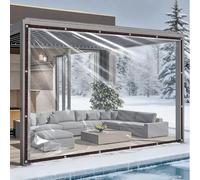 Telo Impermeabile 2.6 x 7 m Impermeabile, con Occhielli, in Pe Trasparente, Resistente Uv, Corda di 5M Telo Occhiellato, Telone per Campeggio, Giardino e Giardino, trasparente