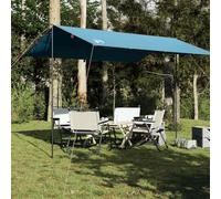 Telo impermeabile blu 360 x 294 cm, resistente telo esterno con rivestimento in PU per campeggio e trekking, resistente al vento con cuciture sigillate, custodia inclusa