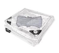 Telo Impermeabile con Occhielli 70 x 185 cm Telo Telone Occhiellato 400 G/M², Antistrappo Antivento Spesso Angoli e Orli Rinforzati con Corda 5 M per Giardino, Tetto, A