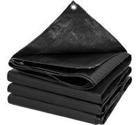 Telo Impermeabile da Esterno 3.3 x 3.6 m Telo Copritutto Multiuso 160 G M², Antipioggia Antistrappo Grandi Dimensioni Multiuso per Piante, Serra, Pet Hutch, Nero