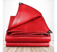 Telo impermeabile da Esterno,Telone Occhiellato PE Rinforzato Antistrappo | 130gr/m² Tendone da Esterno Resistente Alle Intemperie Tarp per Legna Da Ardere Auto Campeggio(Red,2x5m)