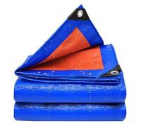 Telo impermeabile da Esterno,Telone Occhiellato PE Rinforzato Antistrappo | 130gr/m² Tendone da Esterno Resistente Alle Intemperie Tarp per Legna Da Ardere Auto Campeggio(Blue-Orange,2x5m)