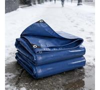 Telo Impermeabile Esterno 1.3 x 5 m PVC Bicolore Idrorepellente Telone da Giardino con Occhielli, Angoli e Orli Rinforzati per Rimessaggi Tende Balconi Coperture Bianco, Blu