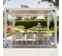 Telo Impermeabile Esterno 100 x 150 cm 400 G M² - PVC Trasparente, Resistente Alle Intemperie, Impermeabile Telone Trasparente per Balcone, Mobili da Giardino, A