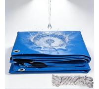 Telo Impermeabile Esterno 130 x 160 cm Impermeabile Multiuso | Resistente e Antistrappo, Pesante con Occhielli Rinforzati Telo Occhiellato Multiuso per Mobili da Giardino, Blu