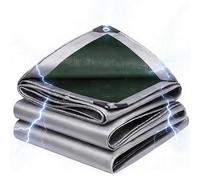 Telo Impermeabile Esterno, 200g/m² PE 3.5x4.5m Telone Occhiellato Rinforzato,Telo Copritutto per Legna, Mobili da Giardino, Auto, Piscine,Telone Protettivo Impermeabile Antistrappo argento verde