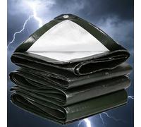 Telo Impermeabile Esterno, 200g/m² PE 4.5x11m Telone Occhiellato Rinforzato,Telo Copritutto per Legna, Mobili da Giardino, Auto, Piscine,Telone Protettivo Impermeabile Antistrappo verde argento
