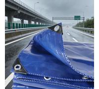 Telo Impermeabile Esterno 3 x 5.2 m Impermeabile PVC Resistente Telo di Copertura con Occhielli, Angoli e Orli Rinforzati per Rimessaggi Tende Balconi Coperture Bianco, Blu