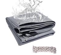 Telo Impermeabile Esterno 3x5m 440 g/m² Inspessire PVC con Rinforzato Occhielli, Telone Resistente Agli Strappi, Telo Protettivo Copertura Multiuso per Mobili da Giardino Barche Legno Piscina Camion
