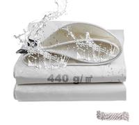 Telo Impermeabile Esterno 3x5m 440 g/m² Inspessire PVC con Rinforzato Occhielli, Telone Resistente Agli Strappi, Telo Protettivo Copertura Multiuso per Mobili da Giardino Barche Legno Piscina Camion