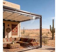 Telo Impermeabile Esterno 4.2 x 4.2 m Trasparente con Occhielli 100Gr Mq per Esterno Resistente UV Impermeabile Telone per Campeggio, Giardino e Giardino, trasparente