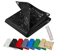Telo Impermeabile Esterno 510 x 510 cm Protegge da Macchie di Pittura, Copertura da Esterno Pvc Telo Antipioggia Varie Dimensioni e Colori, per Mobili, Legna, Campeggio, Nero