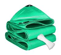 Telo Impermeabile Esterno 640 x 690 cm e Agli Strappi Telone Occhiellato Impermeabile Rinforzato Pe Multifunzione per Mobili da Giardino, Trampolino Auto, Verde