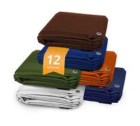 Telo Impermeabile Esterno - Occhiellato e Cerato - Teloni per Coperture, Leggeri, Vari Colori e Misure - Verde - 3x5m - 80g/m²