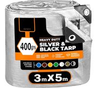 Telo Impermeabile Esterno, Telo Copritutto, Campeggio, Teli Impermeabili Per Esterno, Telo Occhiellato Antistrappo, Coperture Polietilene Multiuso, Telone impermeabile per esterno (3m x 5m 400grs)