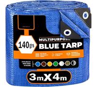 Telo Impermeabile Esterno, Telo Copritutto, Campeggio, Teli Impermeabili Per Esterno, Telo Occhiellato Antistrappo, Coperture Polietilene Multiuso, Telone impermeabile per esterno (3m x 4m 140grs)