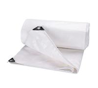 Telo Impermeabile Esterno,Telone Occhiellato,Tarp Resistente con Superficie Liscia,Tela Antipioggia Moderna,Telo Protettivo Multiuso per Barche,Legno,Piscina,Mobili da giardino,Auto 420g/m² Bianco