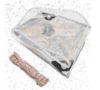 Telo Impermeabile Esterno Trasparente 270 x 270 cm Trasparente Telone Impermeabile per Esterno Resistente e Resistente Agli Strappi per Balcone, Giardino, Serra, Colore trasparente