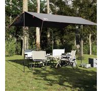 Telo impermeabile grigio e arancione, 360 x 294 cm, resistente telo da campeggio con rivestimento in PU per avventure all'aperto, telo per tenda resistente al vento con cuciture sigillate