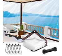 Telo Impermeabile In PVC Trasparente, Occhielli Rinforzati, Antivento, Trasparente, Per Campeggio All'aperto, Serra, Pollaio, Balcone Clear,4×4 FT