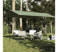 Telo impermeabile in taffettà verde 500 x 294 cm resistente con rivestimento in PU per campeggio e attività all'aperto, resistente al vento con cuciture sigillate, custodia inclusa