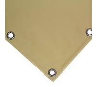 Telo Impermeabile Occhiellato da Esterno in PVC 650 gr/m² Tendone con Occhielli ogni 50 cm e Orlo di Rinforzo, Telo Plastica Impermeabile Antivento, Antipioggia, Antimuffa (AVORIO 4 x 5 m)
