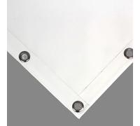 Telo Impermeabile Occhiellato da Esterno in PVC 650 gr/m² Tendone con Occhielli ogni 50 cm e Orlo di Rinforzo, Telo Plastica Impermeabile Antivento, Antipioggia, Antimuffa (6 X 6 m BIANCO)