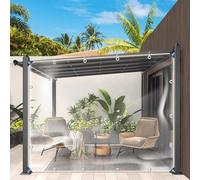 Telo Impermeabile per Esterno, 2x3m/6.5x9.8ft PVC Antipioggia Telone con Rinforzato Occhielli, Tarpaulin Copertura per Esterni Balcone della Finestra