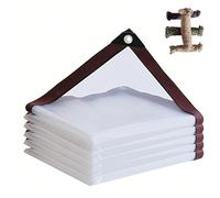 Telo Impermeabile Protezione Antivento, Telone Trasparente Protezione Invernale Veranda 1 7 11 20 35 48 m, Teloni di Copertura Protezione Antipioggia per Balcone Legno Pianta(8x12m)